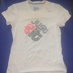 White Nike Dri-fit Cotton Tee